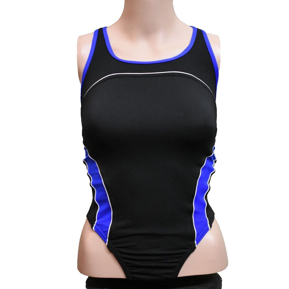NWT Womens Speedo Racing Endurance+ Swimsuit Black Blue‎ sz 28